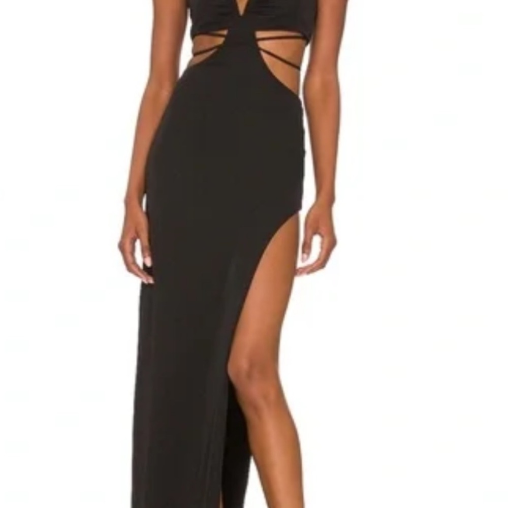 NBD Black Ruched Cut-Out Bodycon Dress